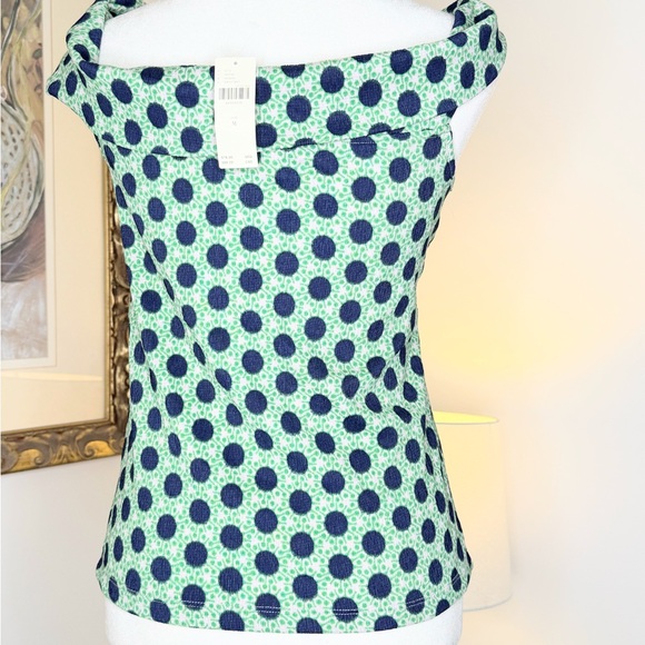 Maeve Anthropologie Green Navy Dot Twist Strap Tank Top Size M NWT - Picture 11 of 12